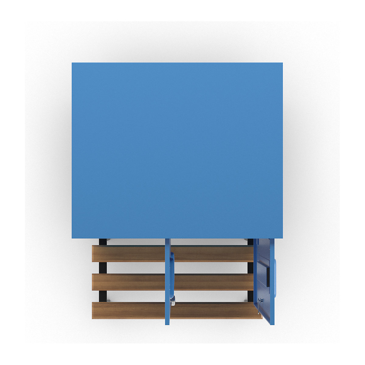 Berlin 2 clothes locker with bench seat – Wolf (Product illustration 6)-5
