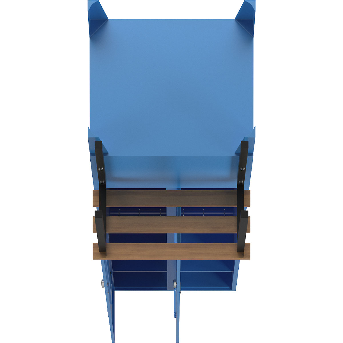 Berlin 2 clothes locker with bench seat – Wolf (Product illustration 7)-6