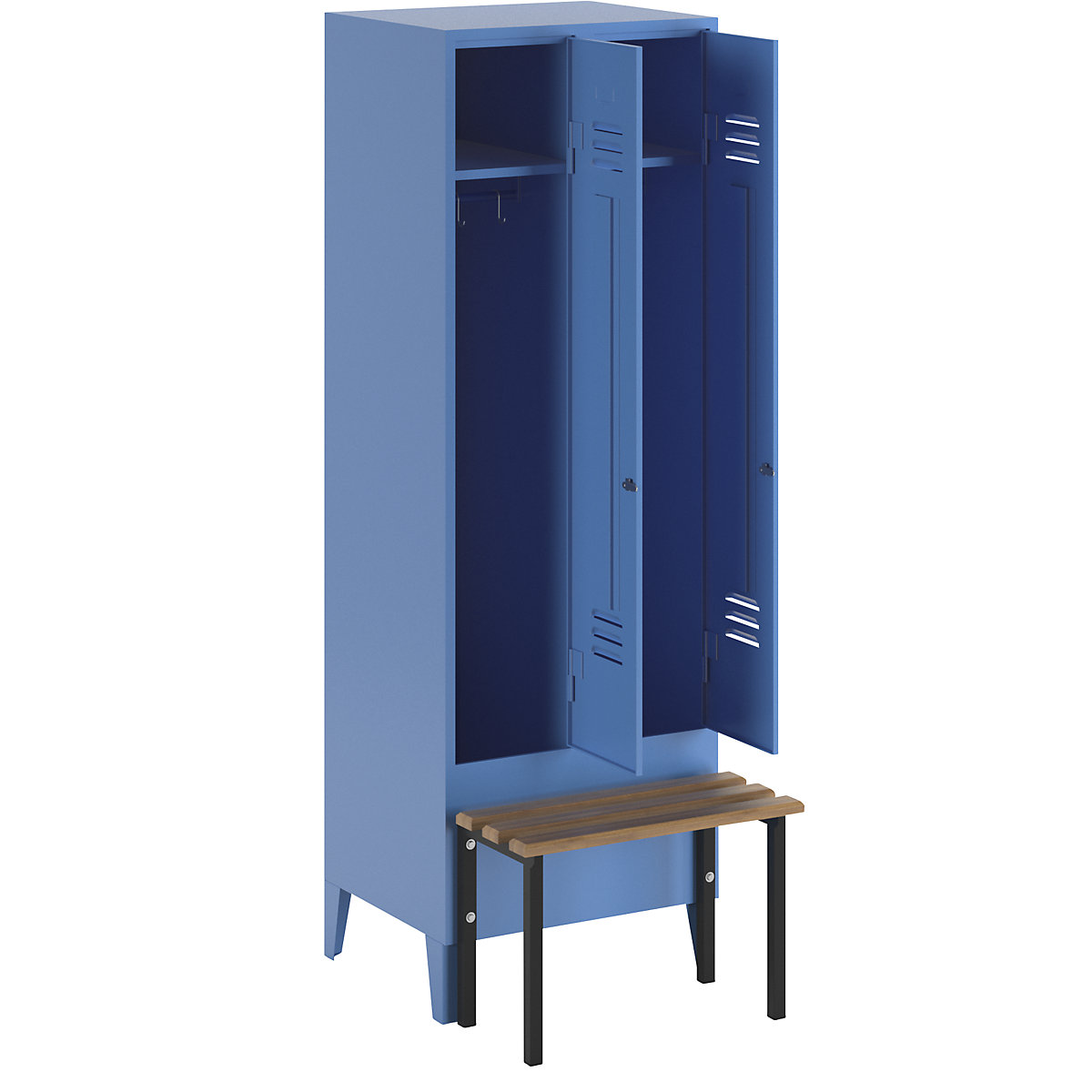 Berlin 2 clothes locker with bench seat – Wolf