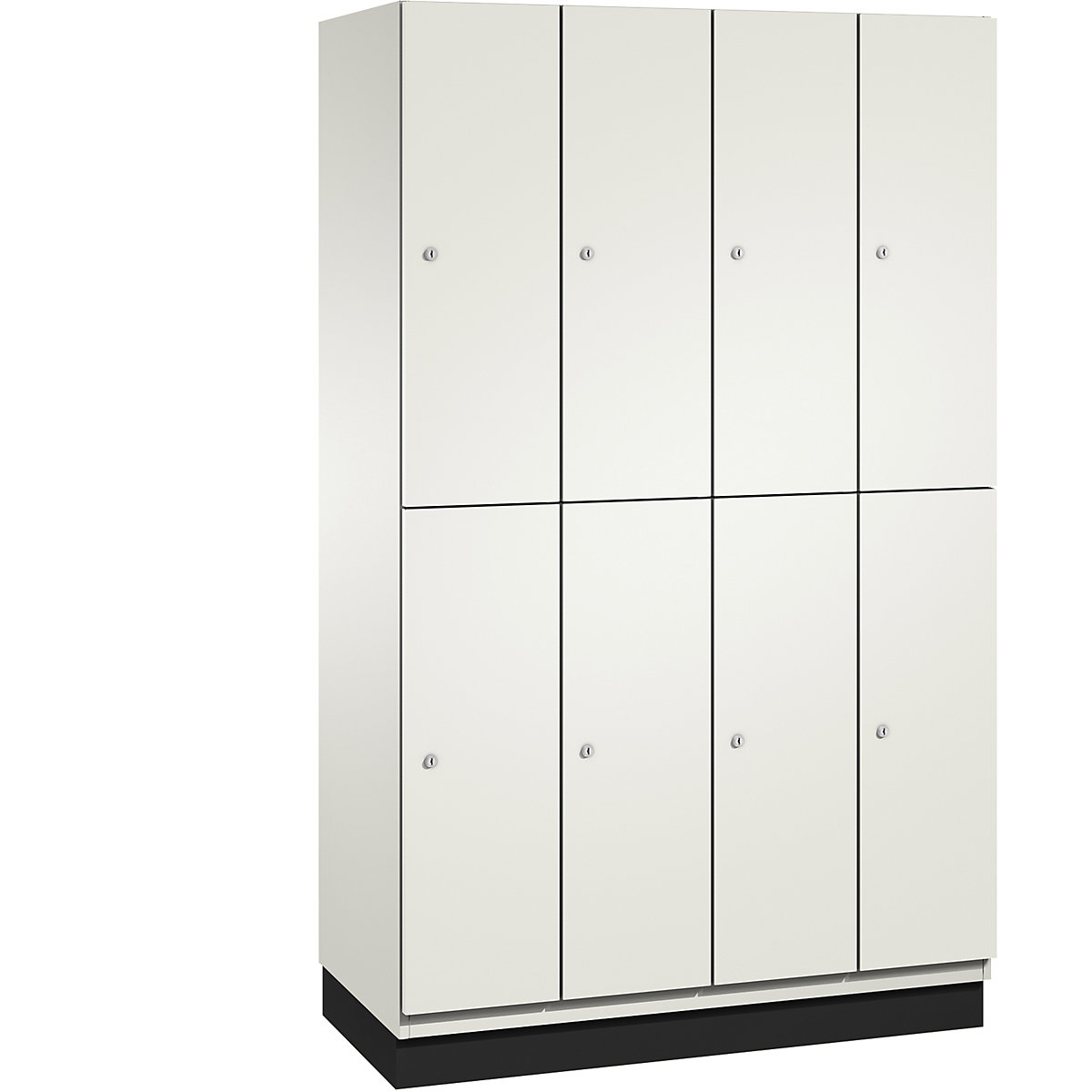 Cambio double deck locker – C+P, 4 compartments, korpus pure white / HPL door white, width 1200 mm-18