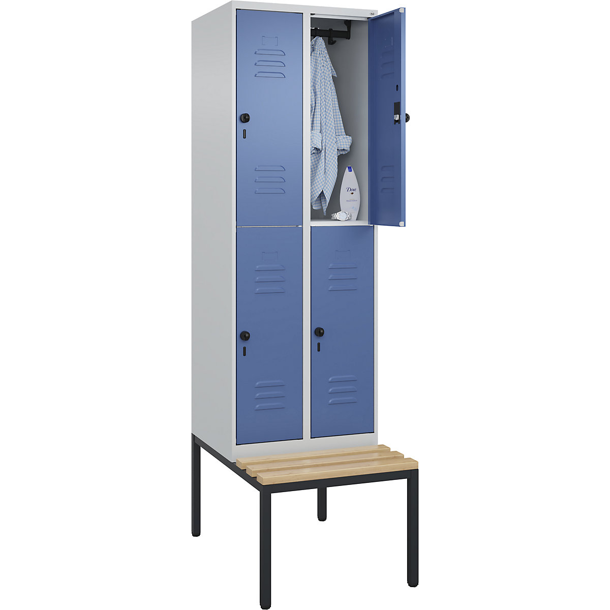 Classic PLUS bench seat double deck clothes locker – C+P