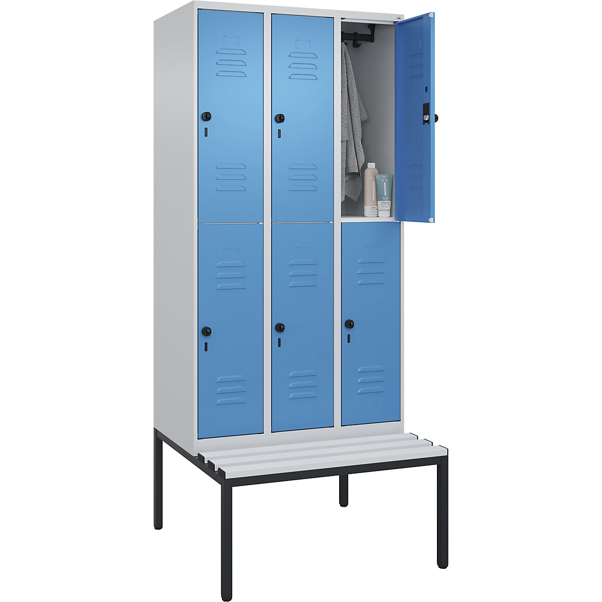 Classic PLUS bench seat double deck clothes locker – C+P