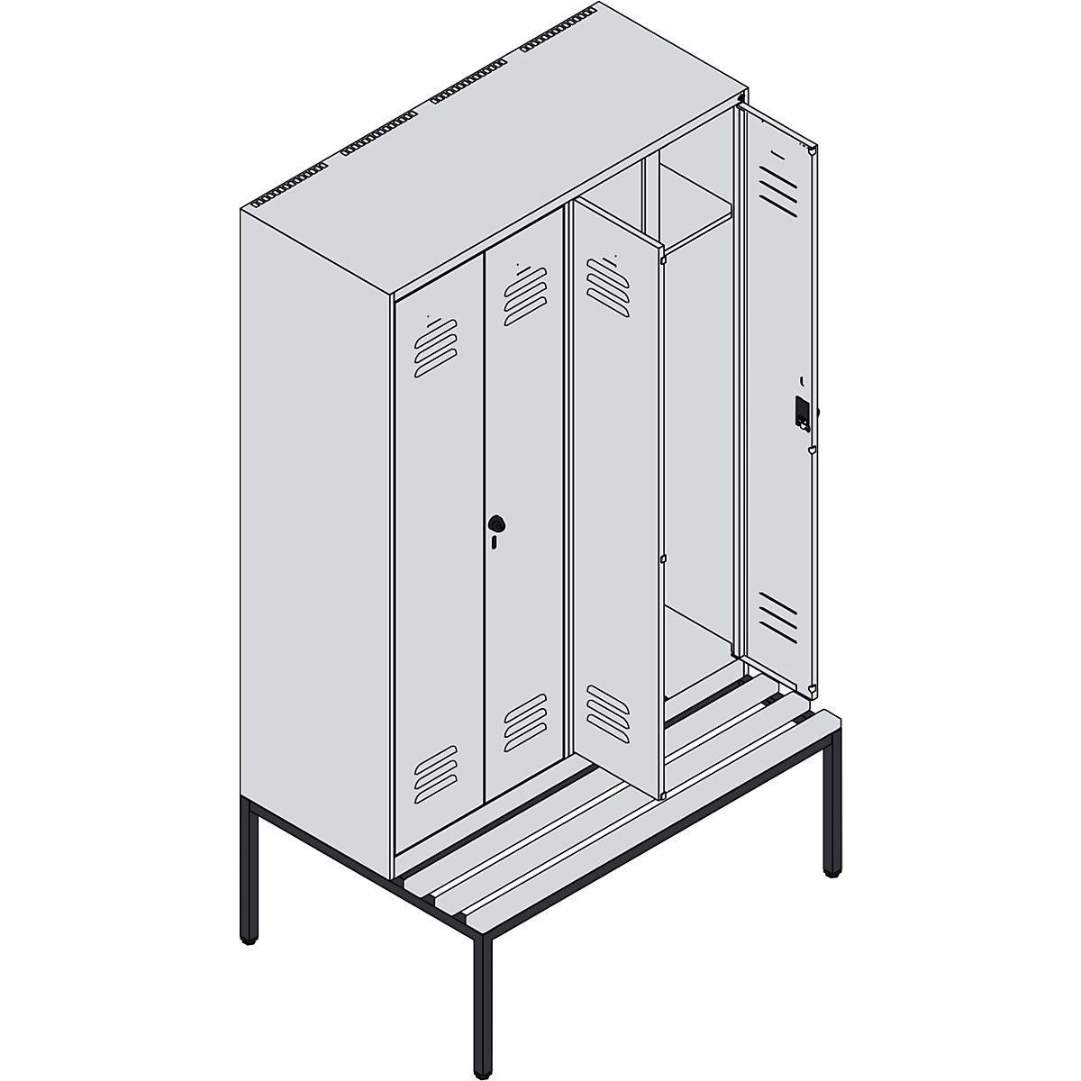 Classic PLUS clean and dirty bench seat clothes locker – C+P (Product illustration 4)-3