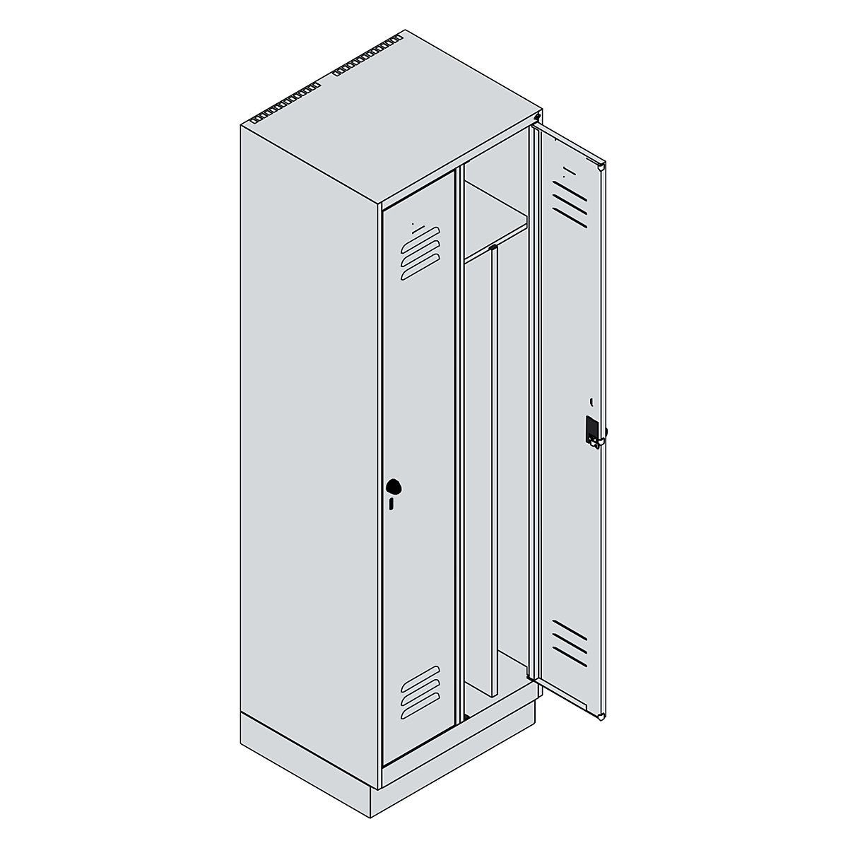 Classic PLUS clean and dirty clothes locker, narrow – C+P (Product illustration 3)-2
