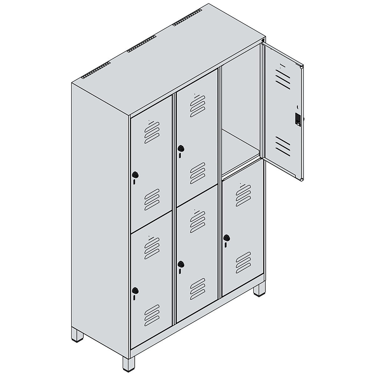 Classic PLUS double deck clothes locker – C+P (Product illustration 3)-2