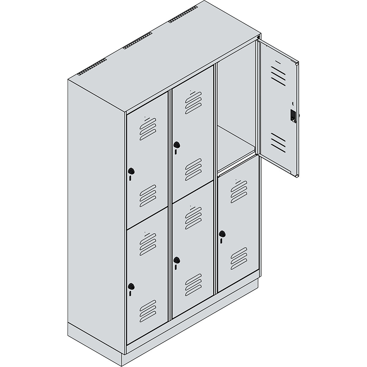 Classic PLUS double deck clothes locker – C+P (Product illustration 3)-2