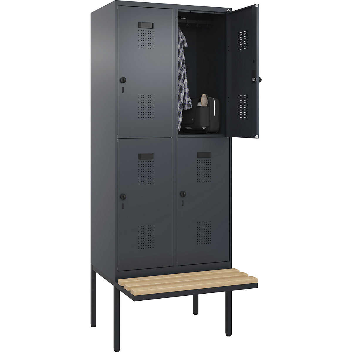 Evolo PLUS bench seat double deck clothes locker (Product illustration 3)-2