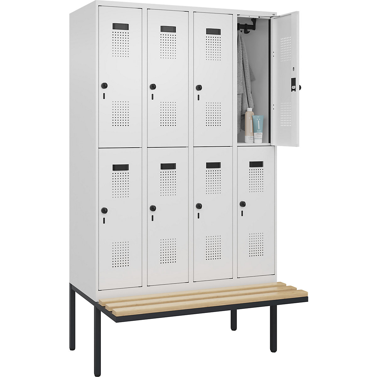 Evolo PLUS bench seat double deck clothes locker (Product illustration 2)-1