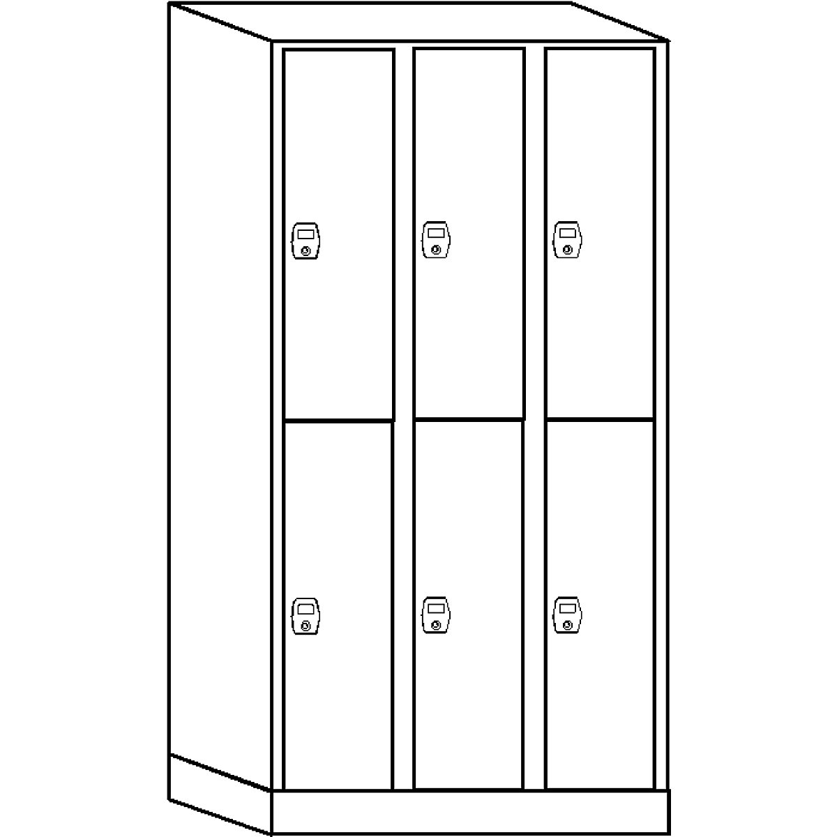 Stuttgart double deck clothes locker – Wolf (Product illustration 3)-2