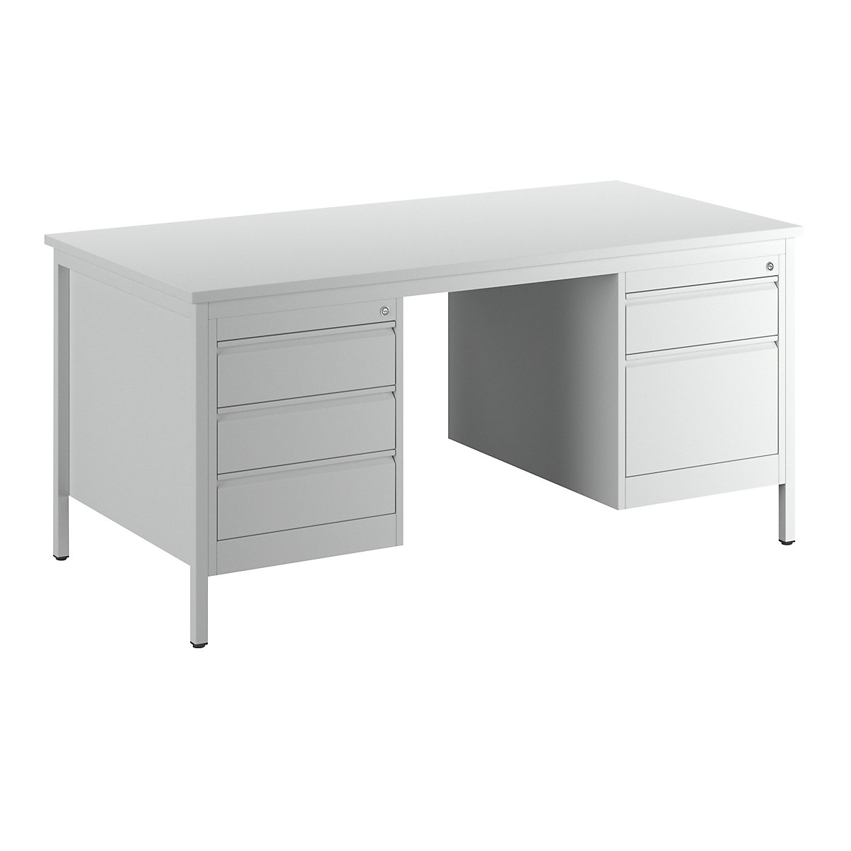 Foreman's desk, light grey - eurokraft basic