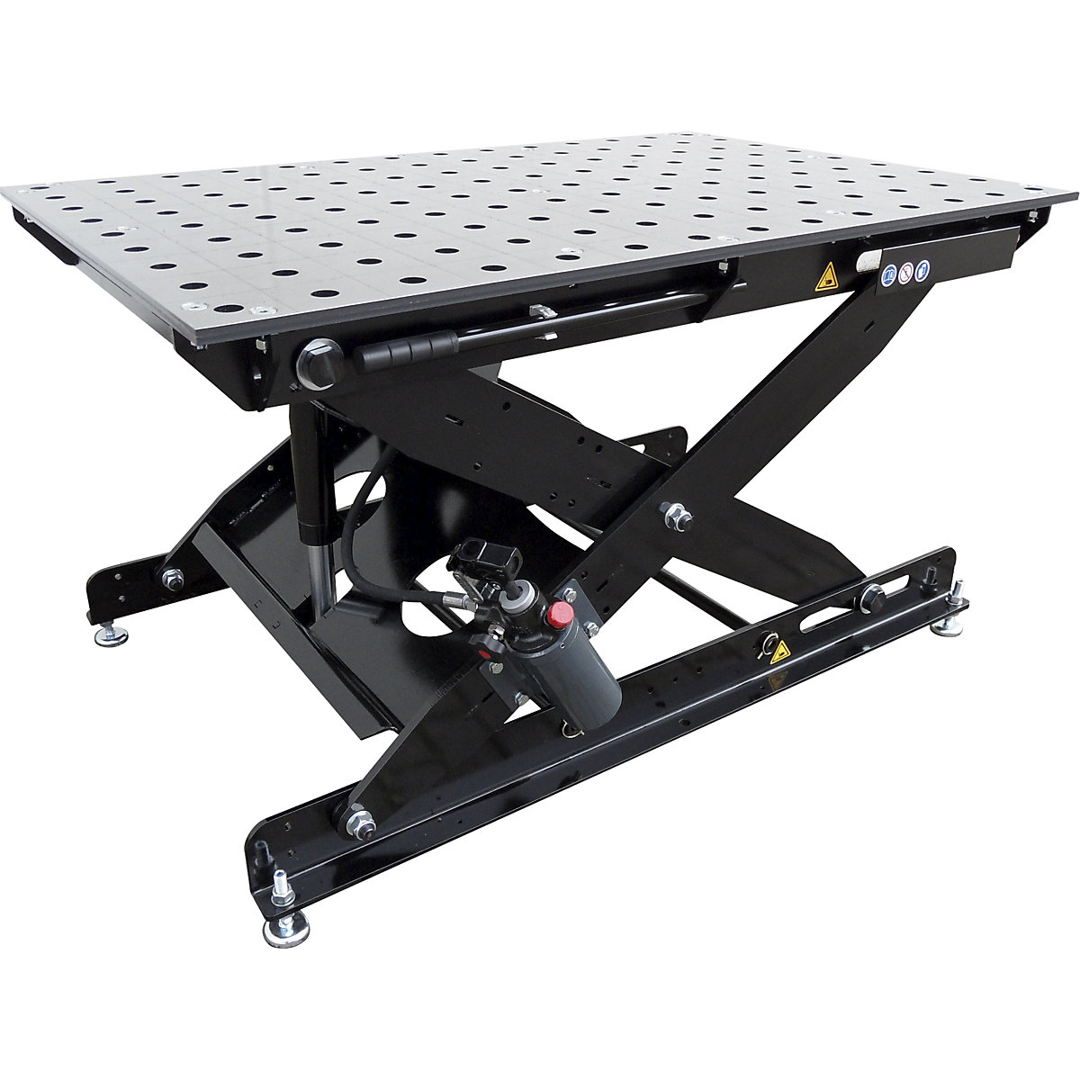 Height-adjustable welding table