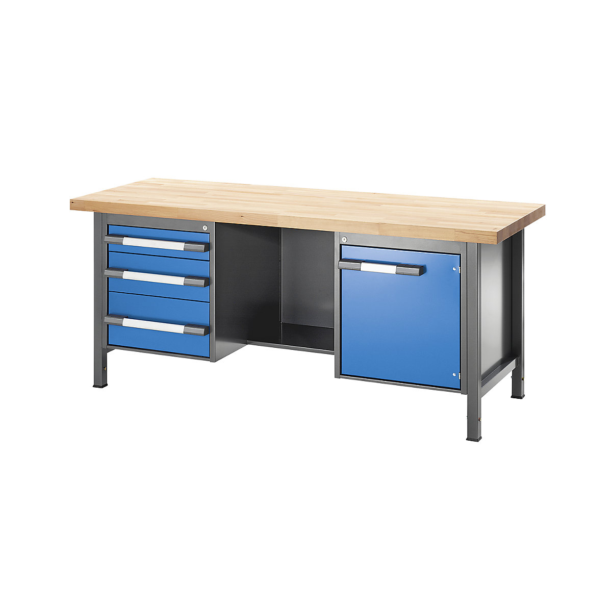 Height-adjustable workbench, frame construction - eurokraft pro