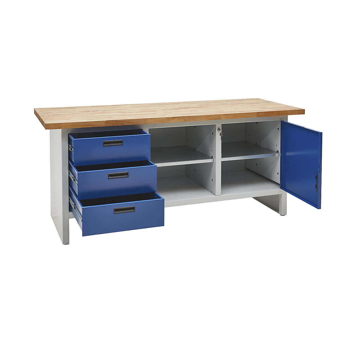 Workbench with closed sides – eurokraft basic (Product illustration 9)-8