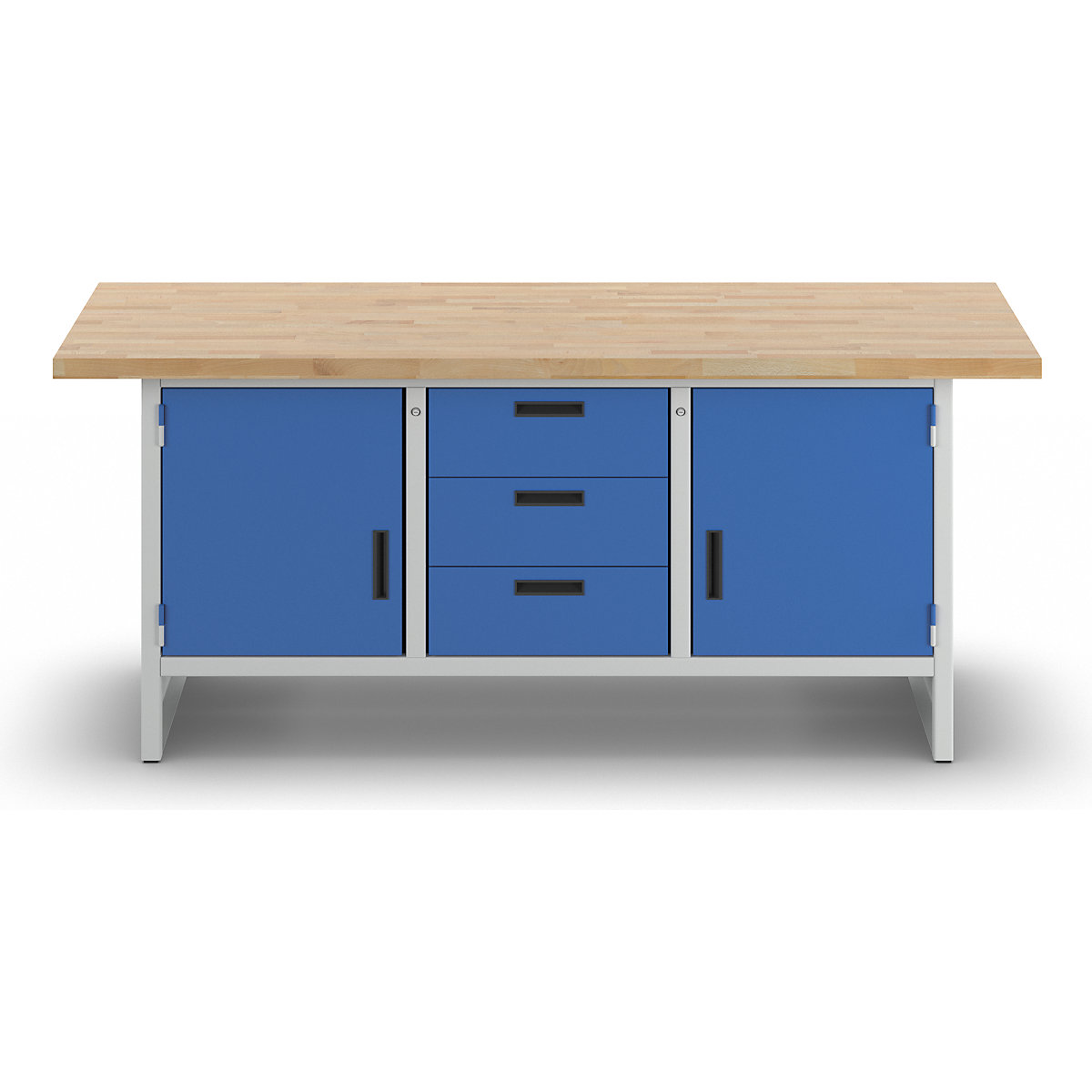 Workbench with closed sides – eurokraft basic (Product illustration 2)-1