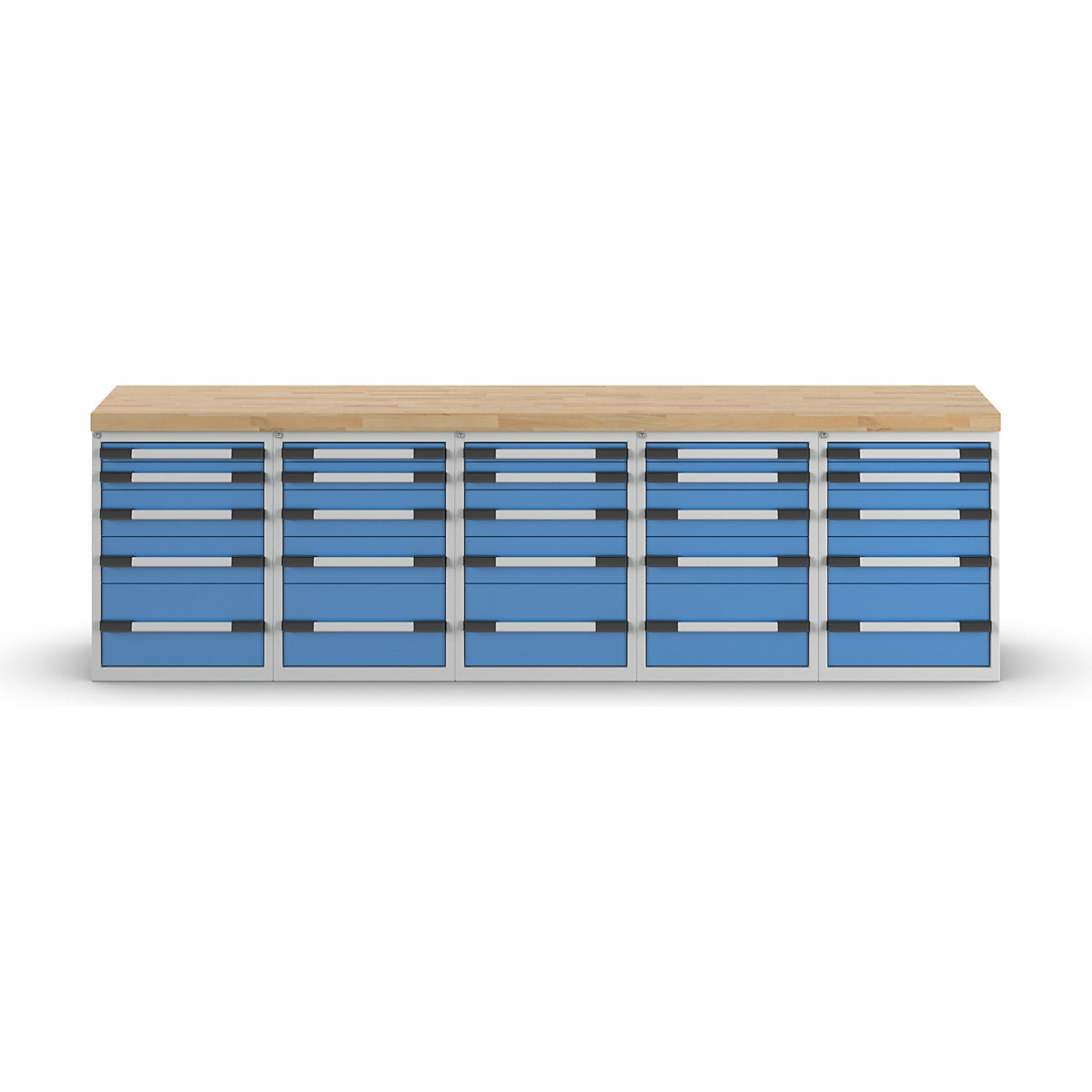 Workbench with fixed pedestals, series 7000 modular system – eurokraft pro (Product illustration 4)-3