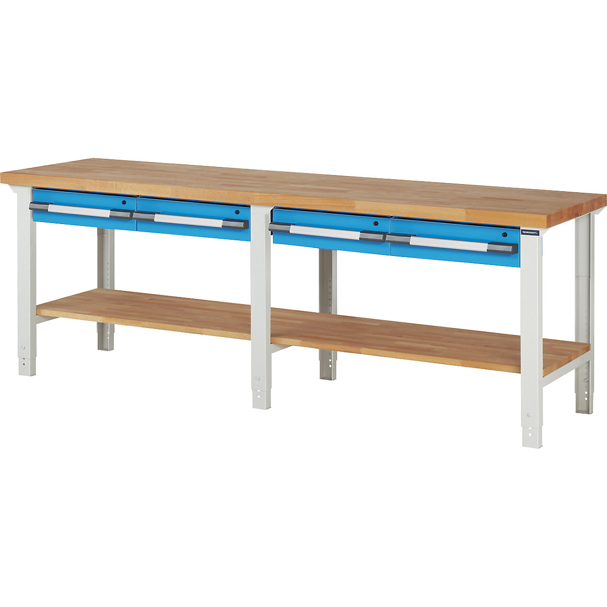 Workbench with suspended drawers, modular system series 7000 – eurokraft pro