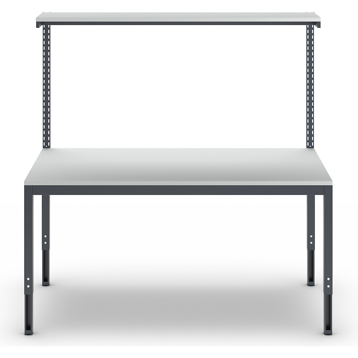 Height adjustable work table with shelf – eurokraft basic (Product illustration 3)-2