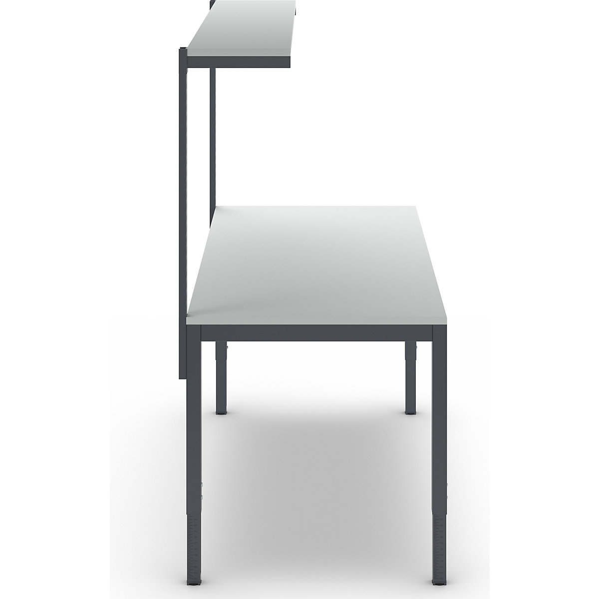 Height adjustable work table with shelf – eurokraft basic (Product illustration 4)-3