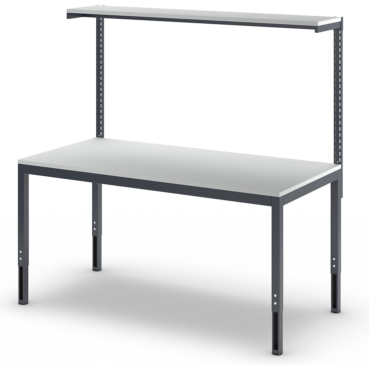 Height adjustable work table with shelf – eurokraft basic (Product illustration 6)-5
