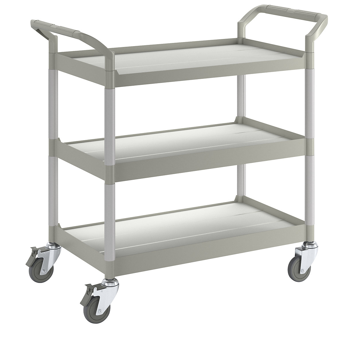 General purpose truck, 3 shelves, max. load 250 kg, LxWxH 850 x 480 x 1000 mm, light grey-1