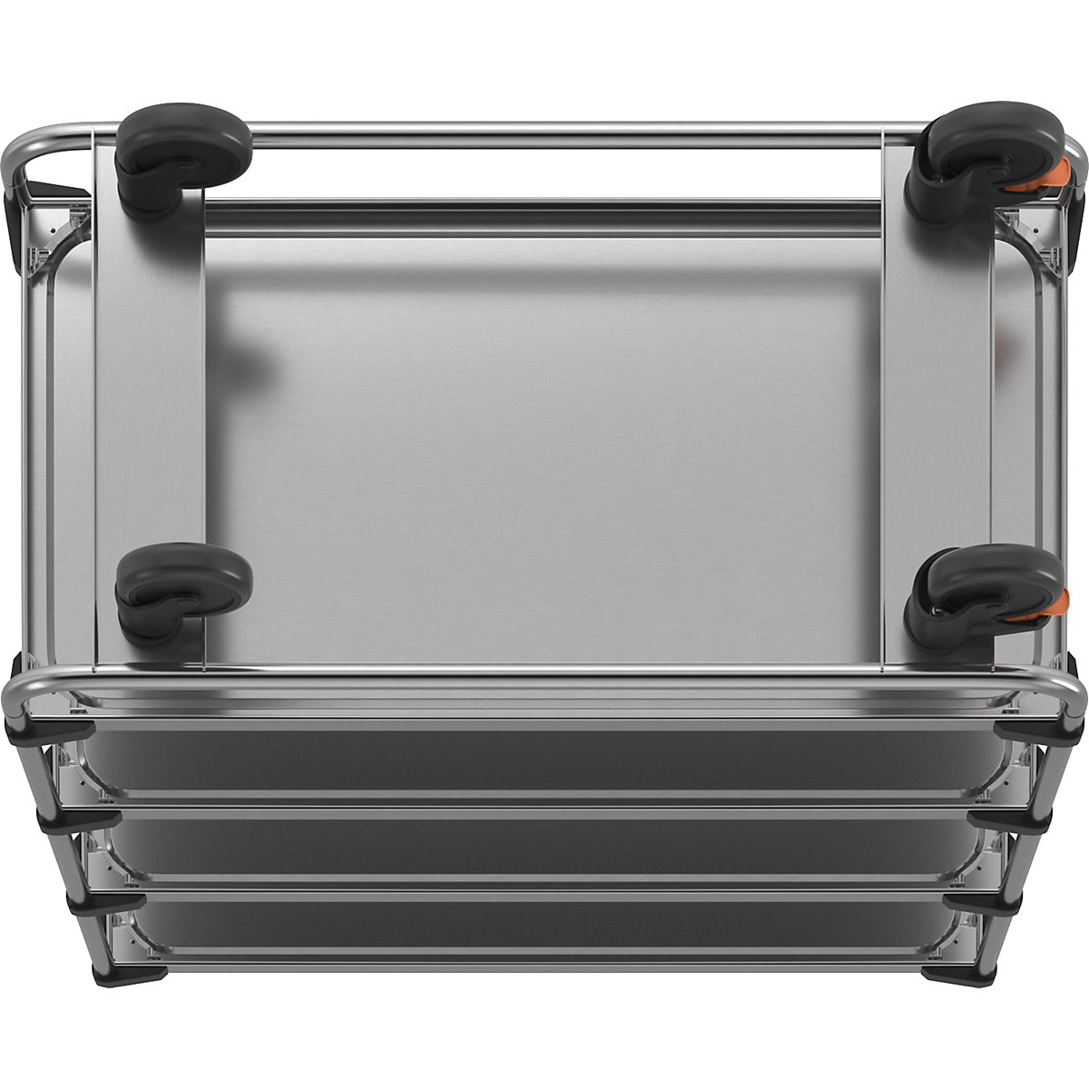 Stainless steel serving trolley, assembled (Product illustration 5)-4