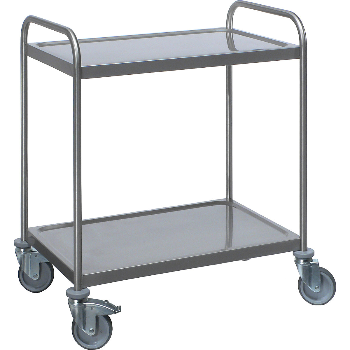 Stainless steel serving trolley