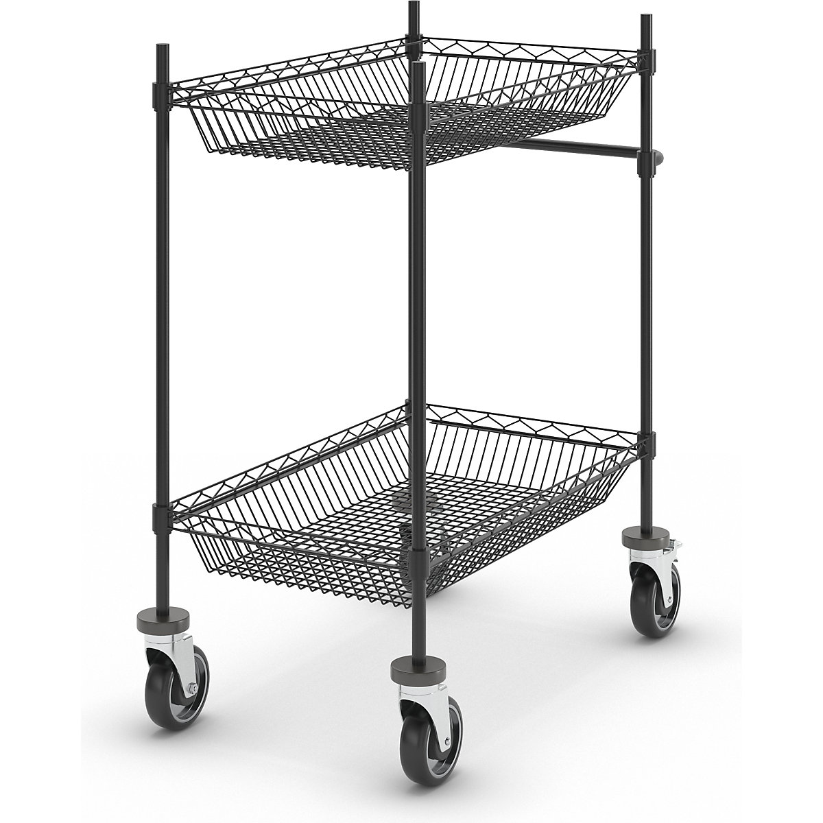Wire mesh table trolley, black