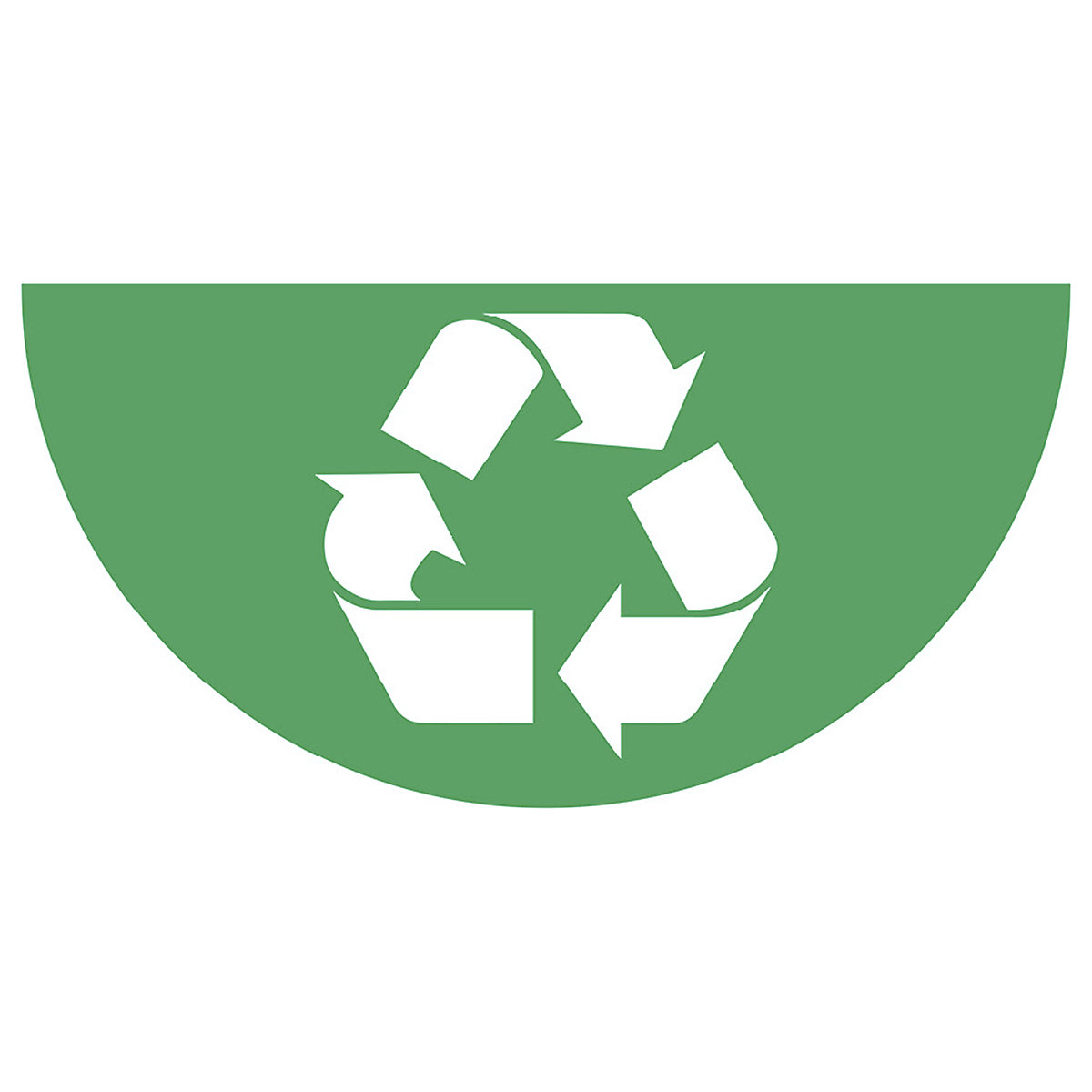 Beaverswood Half Circle Floor Graphic Markers, Beaverswood Half Circle Floor Graphic Markers, Beaverswood Half Circle Floor Graphic Markers | 750w x 375d mm | Recycling Symbol-0