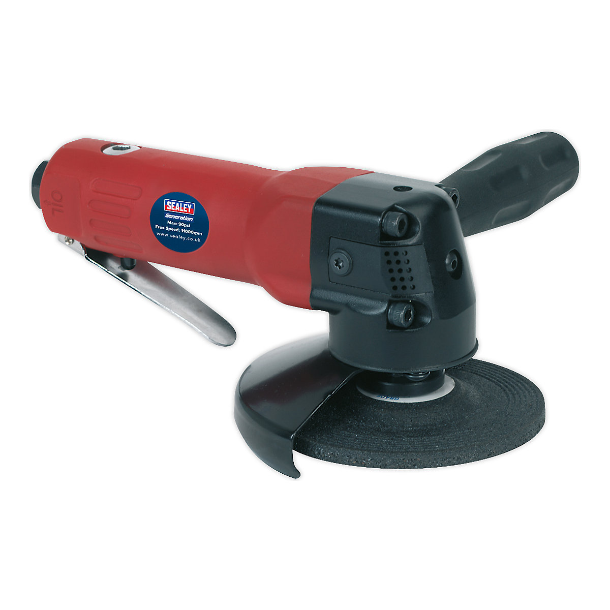 Sealey 100mm Diameter Heavy-Duty Angle Air Grinder (Product illustration 2)-1