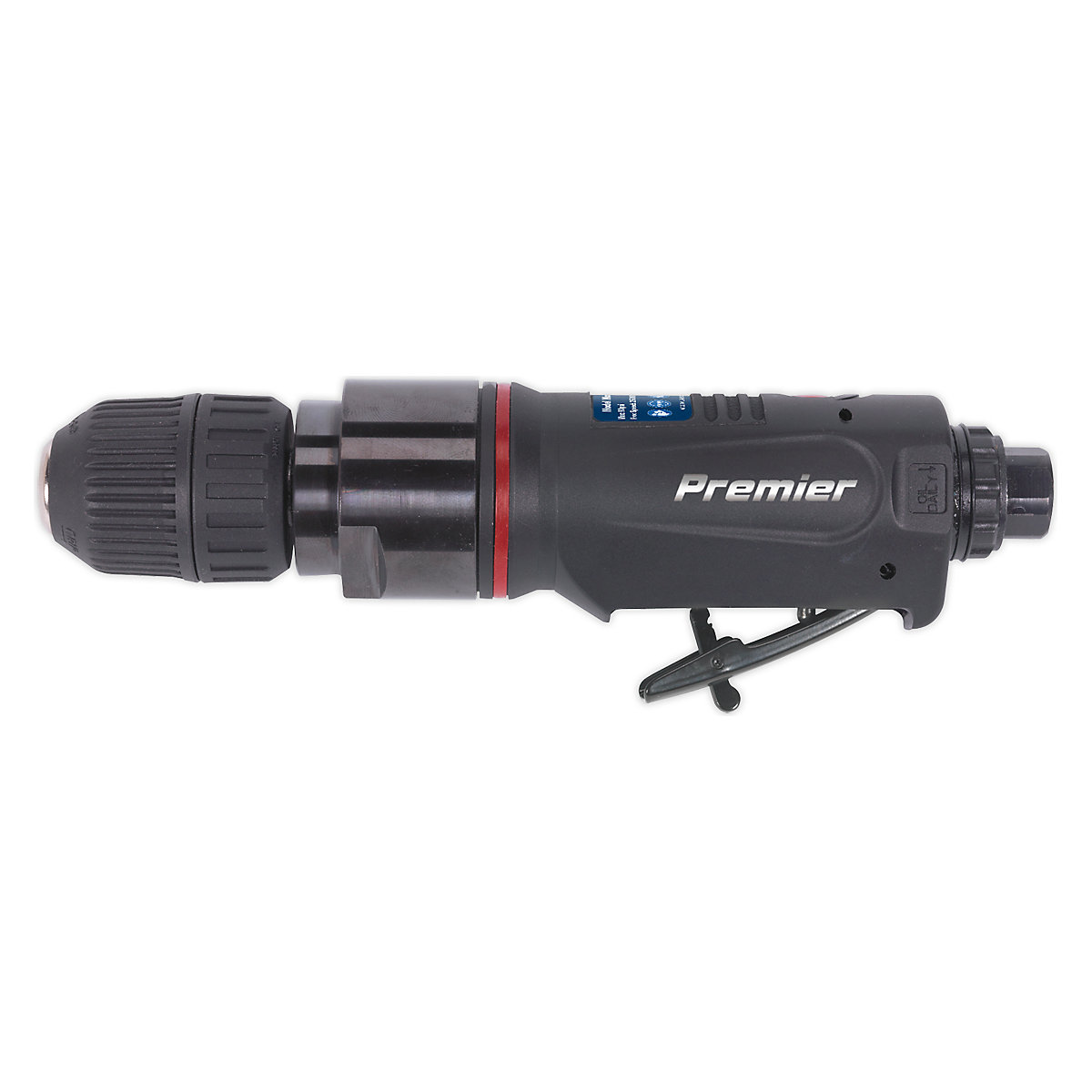 Sealey 10mm Diameter Premier Straight Air Drill with Keyless Chuck (Product illustration 2)-1