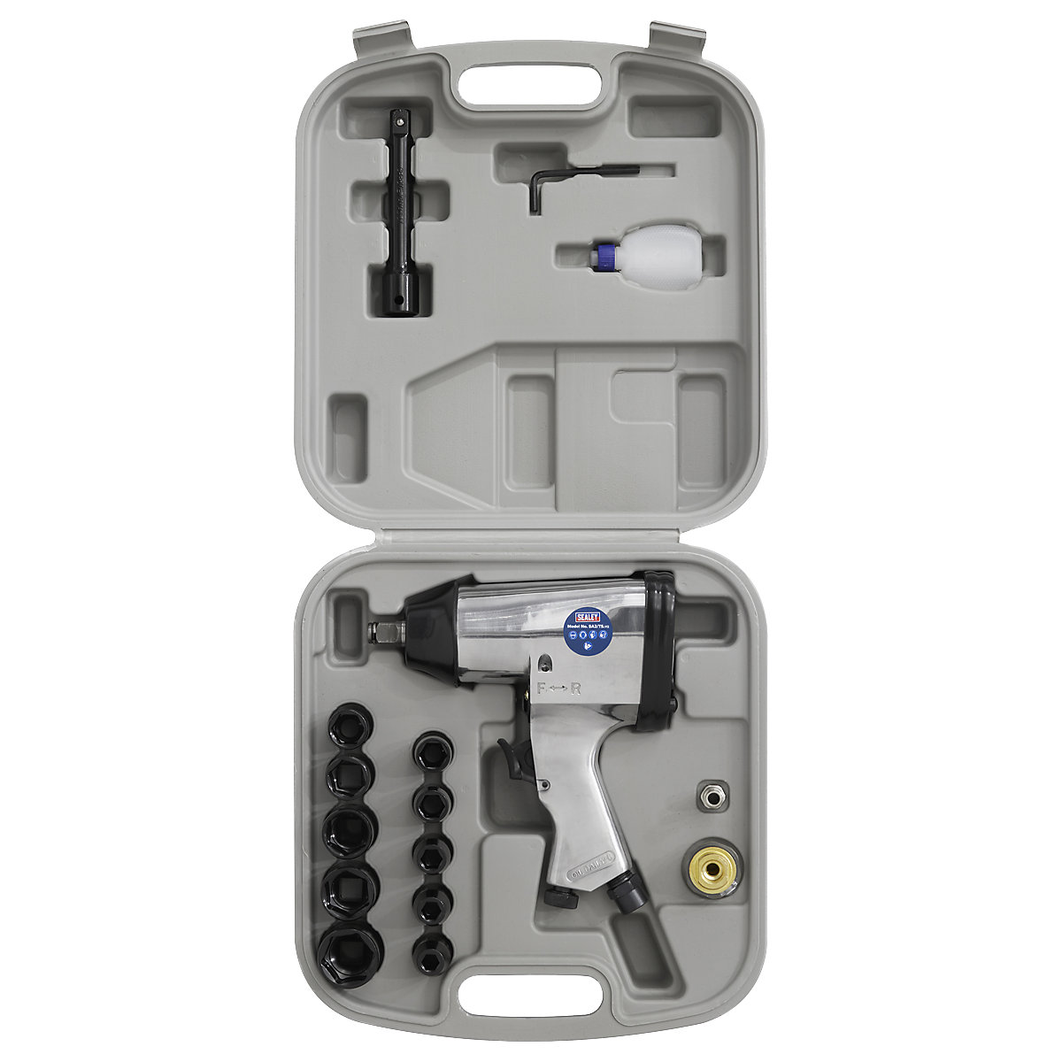 Sealey 1/2"Sq Drive Air Impact Wrench Kit with Sockets (Product illustration 2)-1