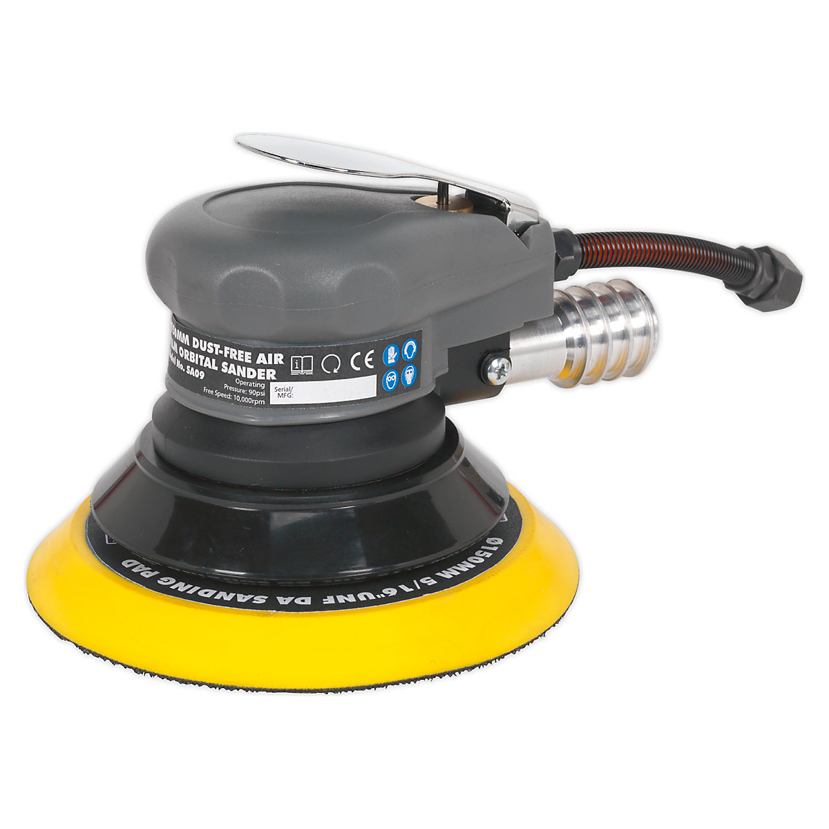 Sealey Dust-Free Air Palm Orbital Sander (Product illustration 2)-1