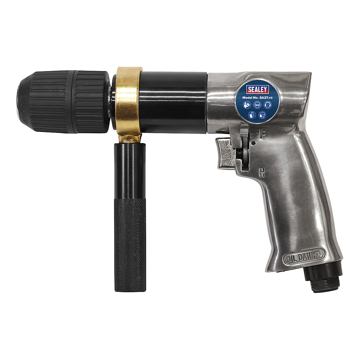 Sealey Reversible Keyless Chuck Air Drill (Product illustration 3)-2