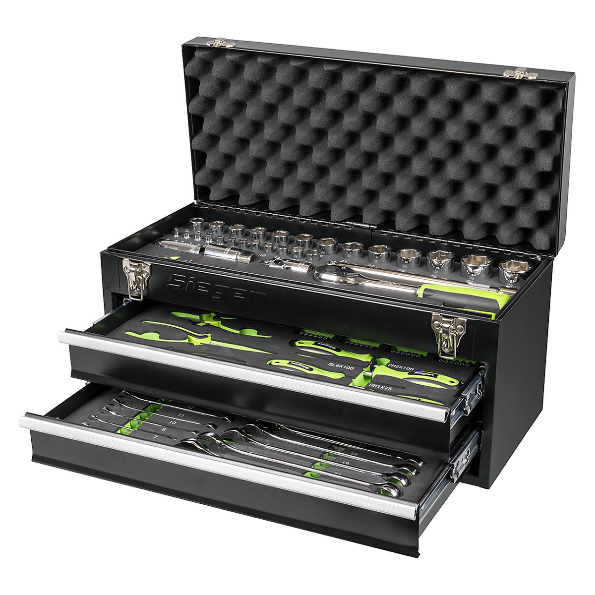 Sealey Siegen Portable 2 Drawer Tool Chest with Took Kit | 90 Piece (Product illustration 6)-5