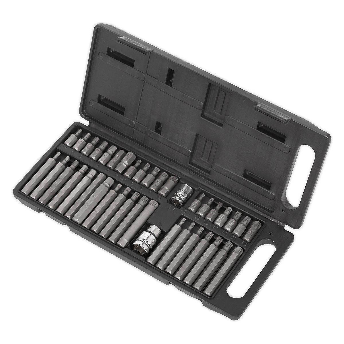 Sealey Siegen TRX-Star, Hex & Spline Bit Set | 3/8" & 1/2"Sq Drive | 40 Piece (Product illustration 3)-2