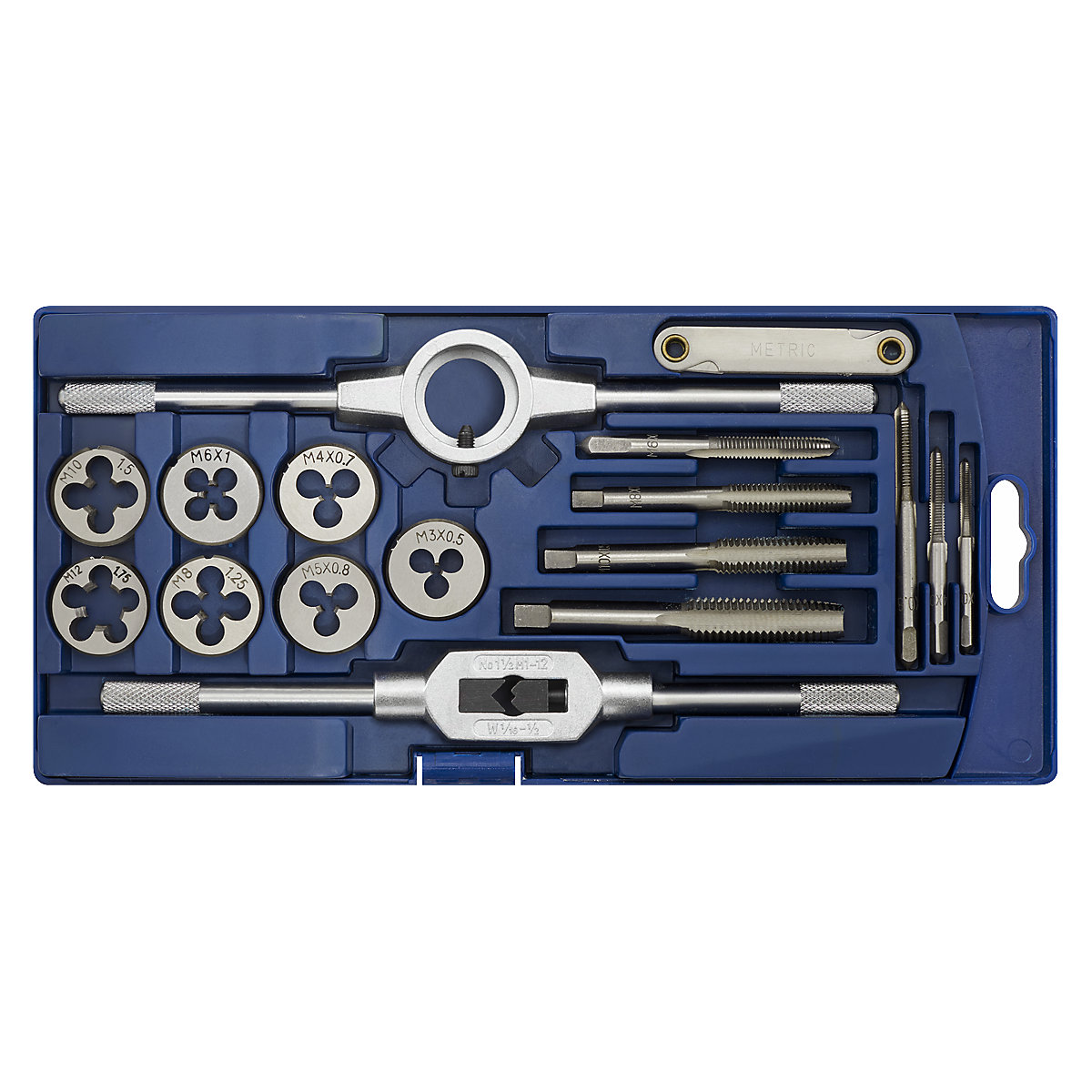 Sealey 17pc Metric Tap & Die Set (Product illustration 2)-1