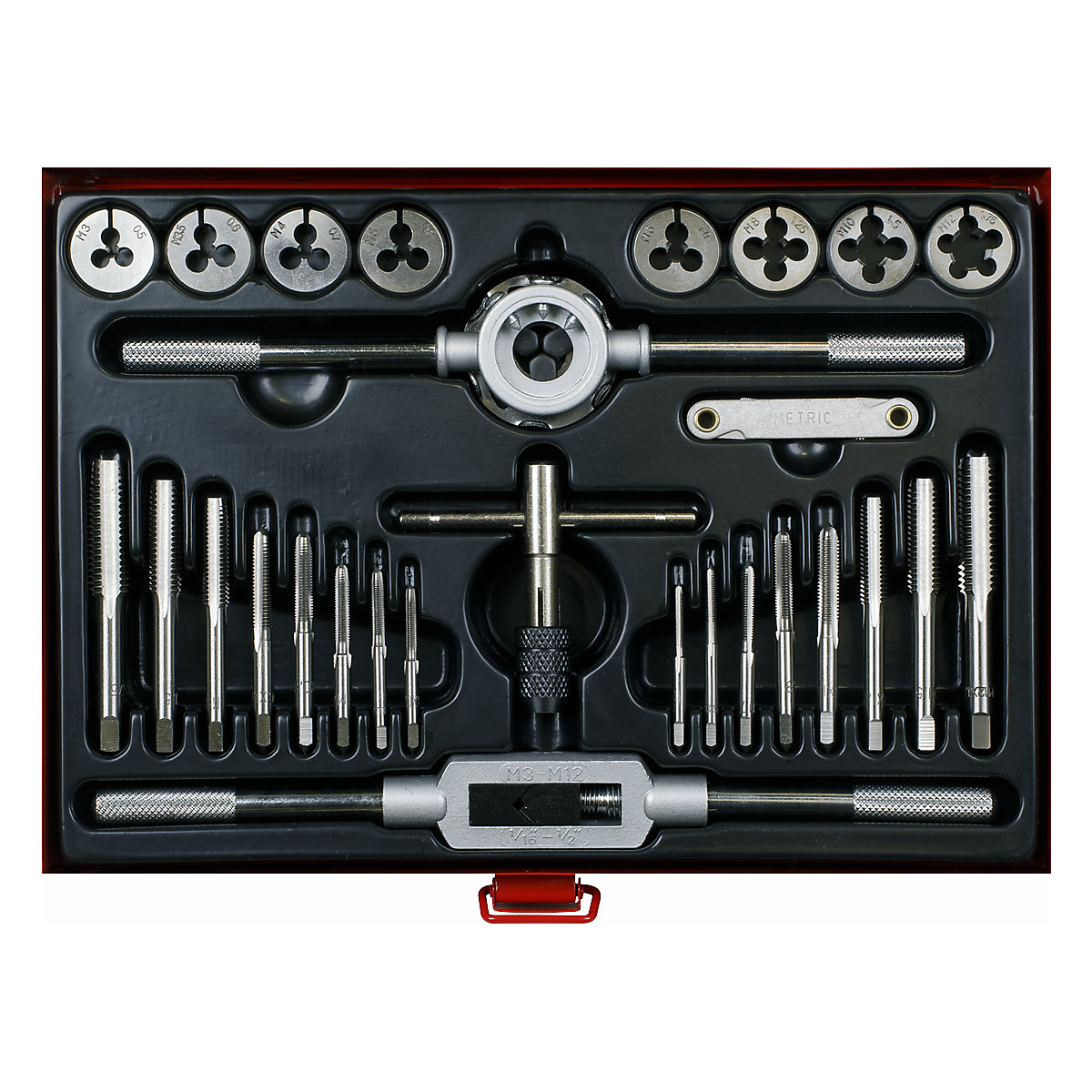Sealey 28pc Metric Tap & Die Set | Split Dies (Product illustration 2)-1