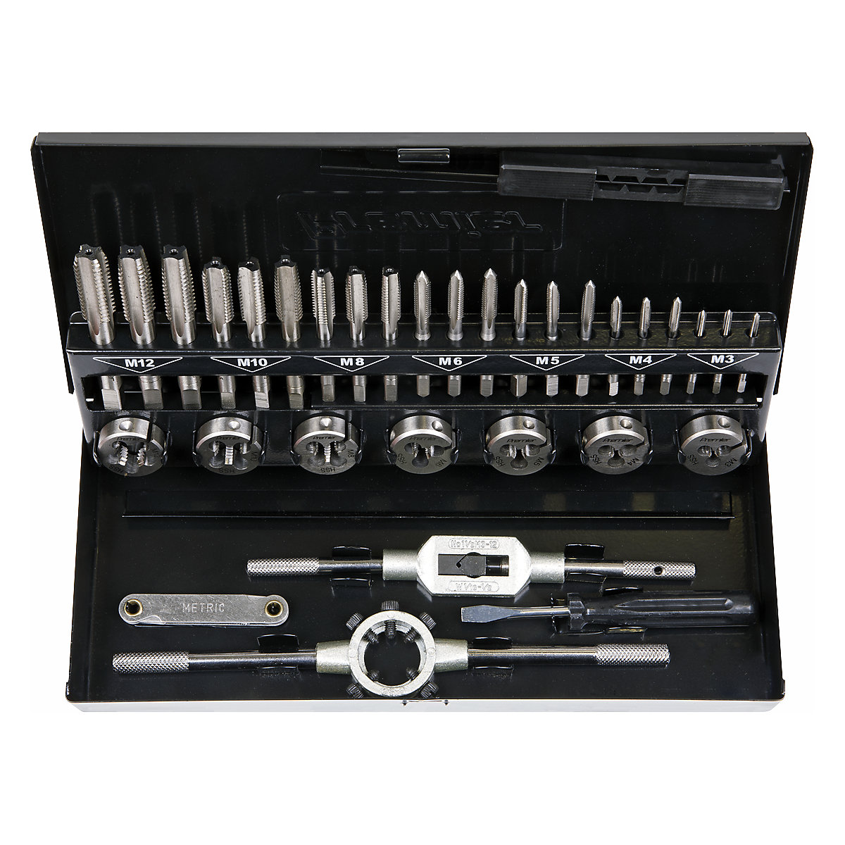 Sealey 32pc Professional Metric Tap & Die Set | Split Dies (Product illustration 2)-1