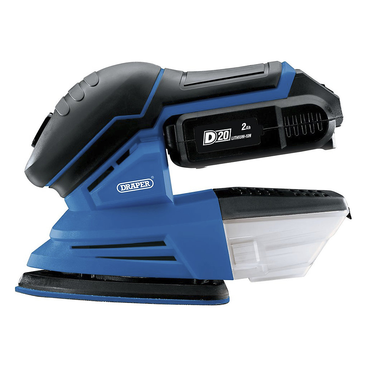 Draper D20 Series Tri-Base Detail Sander with Battery & Charger (Product illustration 2)-1
