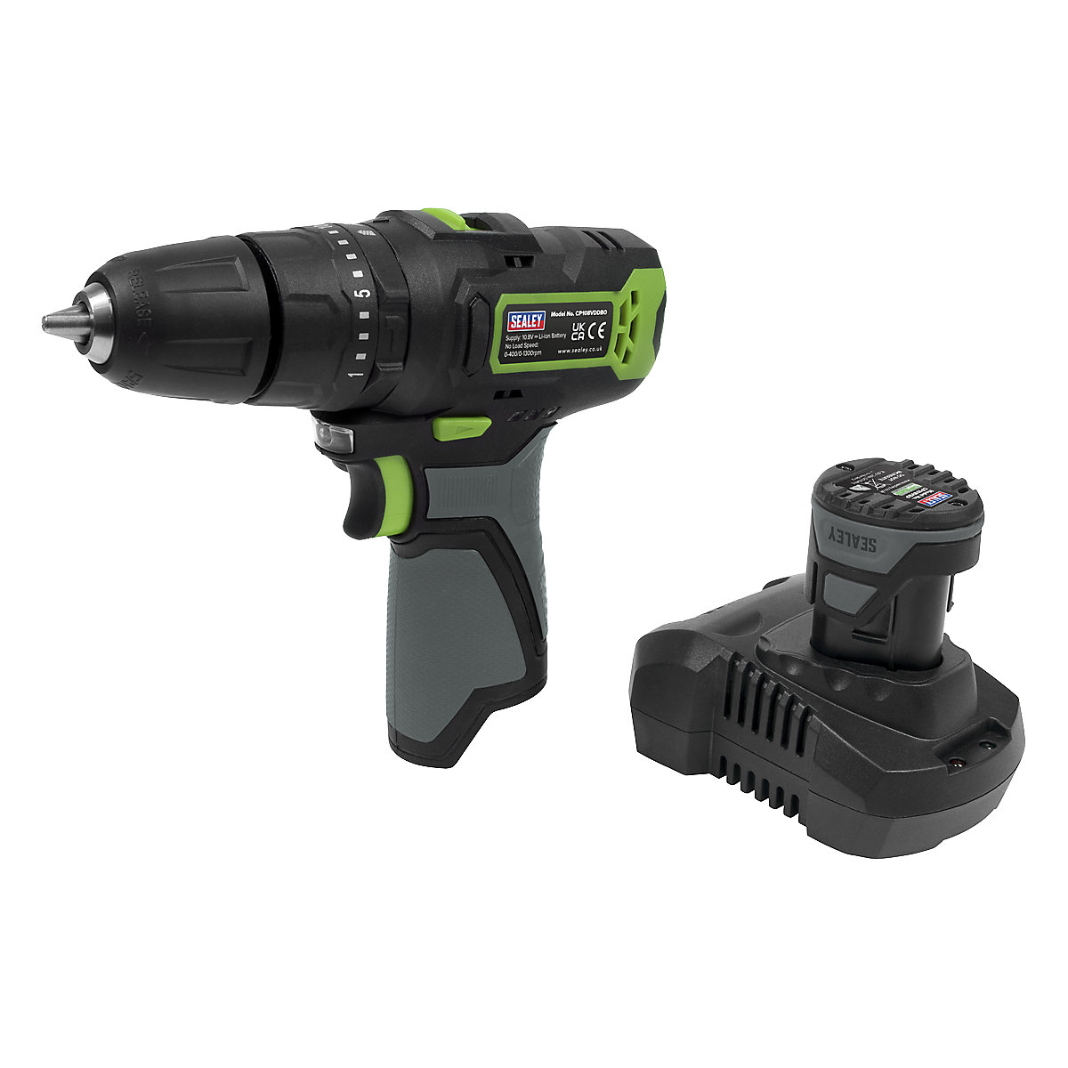 Sealey 10mm Cordless Combi Drill | SV10.8 Series, Sealey 10mm Cordless Combi Drill | SV10.8 Series, Sealey SV10.8 Series| Ø10mm Cordless Combi Drill | 10.8V | with 2Ah Battery & Charger-0