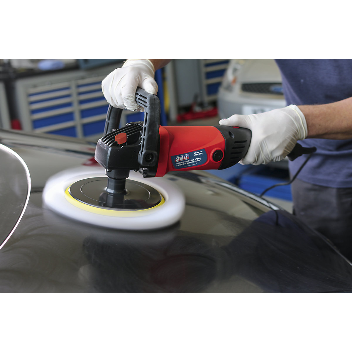 Sealey 180mm Variable Speed Sander/Polisher | 1200W/230V (Product illustration 3)-2