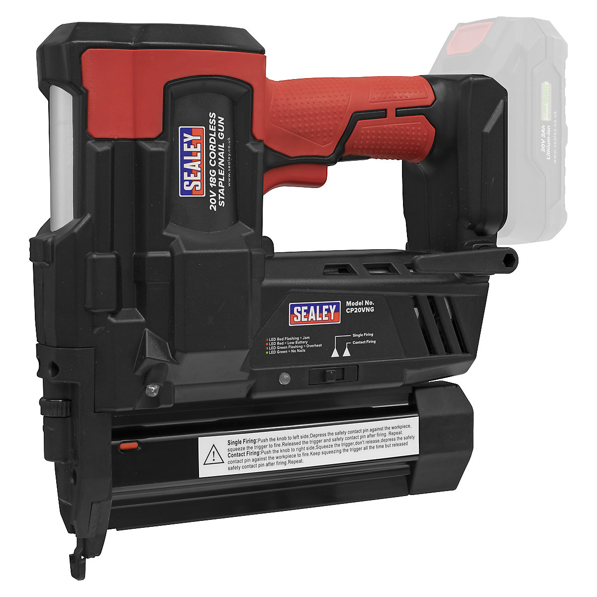 Sealey 18G Cordless Nail/Staple Gun | SV20 Series (Product illustration 4)-3
