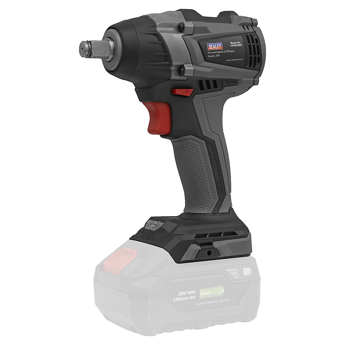 Sealey 1/2"Sq Drive Brushless Impact Wrench | 350Nm | SV20 Series (Product illustration 4)-3
