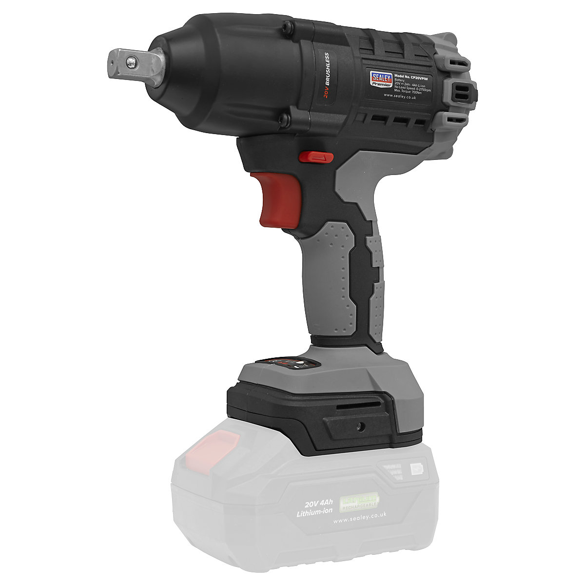 Sealey 1/2"Sq Drive Brushless Impact Wrench | 700Nm | SV20 Series (Product illustration 4)-3