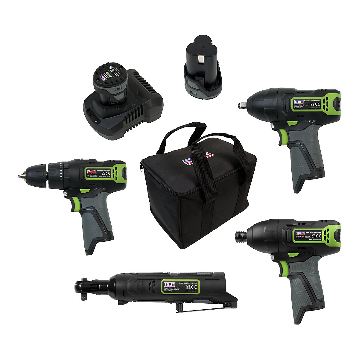 Sealey Cordless Combo Kits | SV10.8 Series, Sealey Cordless Combo Kits | SV10.8 Series, Sealey SV10.8 Series| Cordless Combo Kit 2 | 10.8V | with 2 Batteries & Charger-0