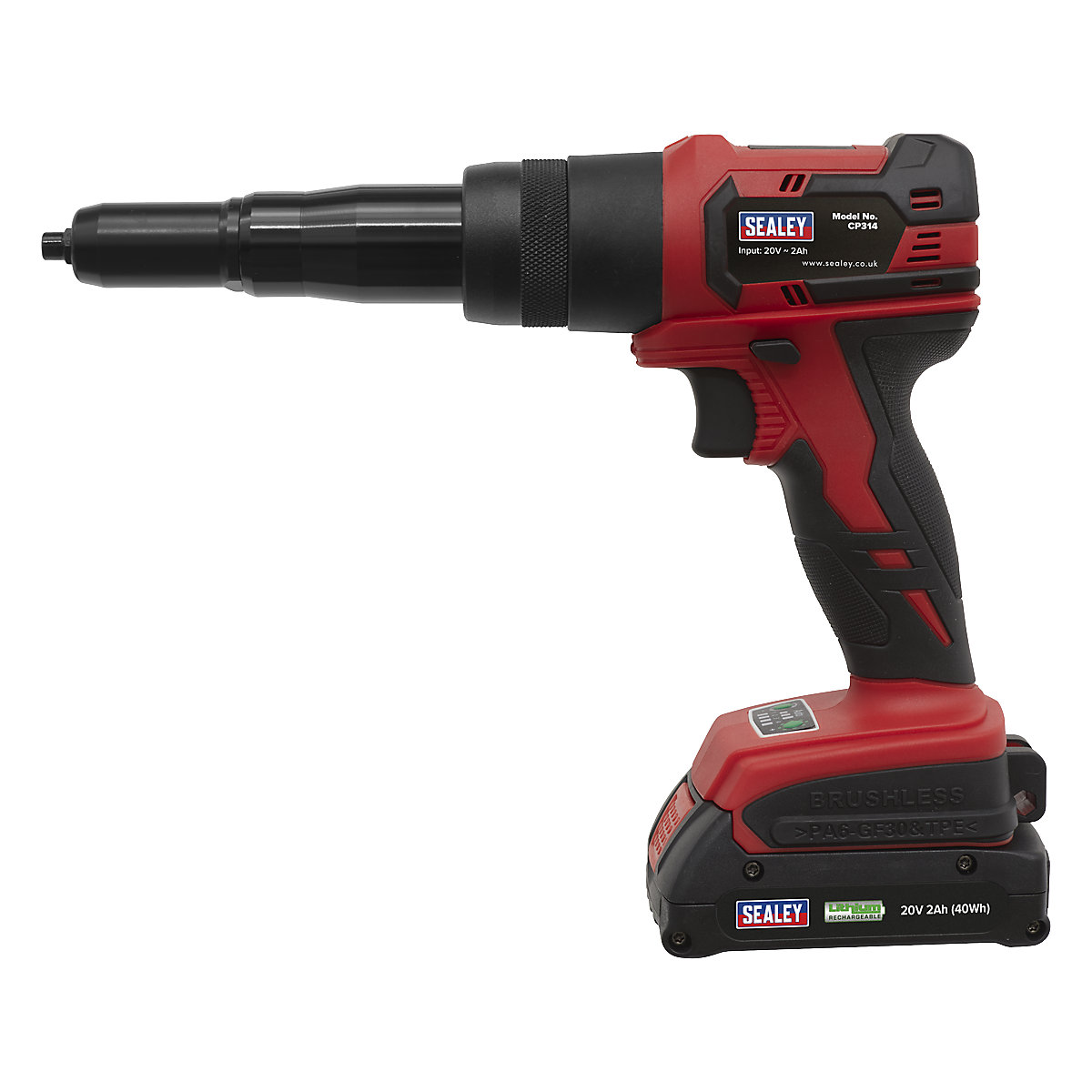 Sealey Cordless Riveter | 20V 2Ah Lithium-ion (Product illustration 3)-2