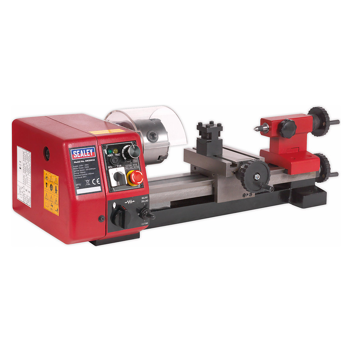Sealey Metalworking Mini Lathe | 250mm (Product illustration 2)-1