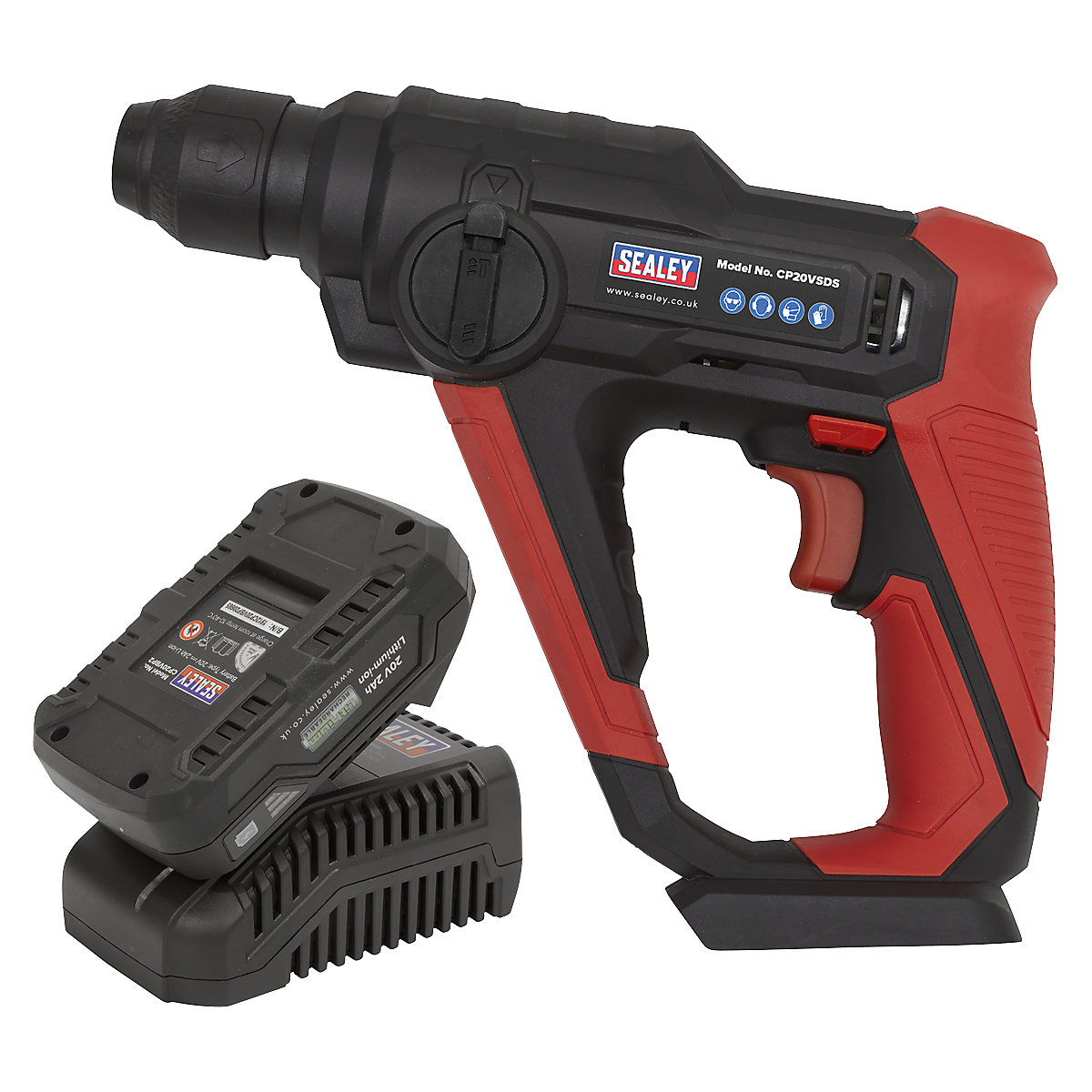 Sealey SDS Plus Cordless Rotary Hammer Drill | SV20 Series, Sealey SDS Plus Cordless Rotary Hammer Drill | SV20 Series, Sealey SV20 Series| SDS Plus Cordless Rotary Hammer Drill Kit 1 | 20V-2