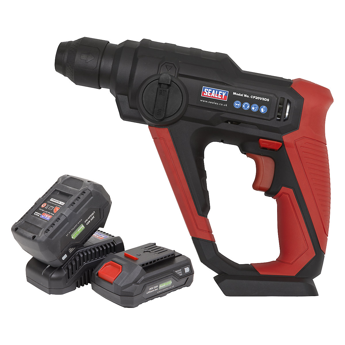 Sealey SDS Plus Cordless Rotary Hammer Drill | SV20 Series, Sealey SDS Plus Cordless Rotary Hammer Drill | SV20 Series, Sealey SV20 Series| SDS Plus Cordless Rotary Hammer Drill Kit 2 | 20V-3