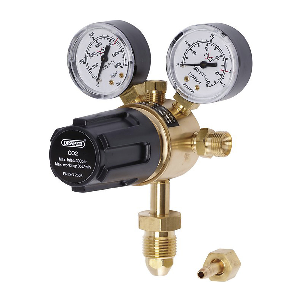 Draper Industrial Gas Bottle Regulator with Double Gauge | 300 Bar, Draper Industrial Gas Bottle Regulator with Double Gauge | 300 Bar, Draper Industrial Gas Bottle Regulator with Double Gauge | 300 Bar-1